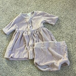 kate quinn Lilac Button-Up Dress and Diaper Cover Set